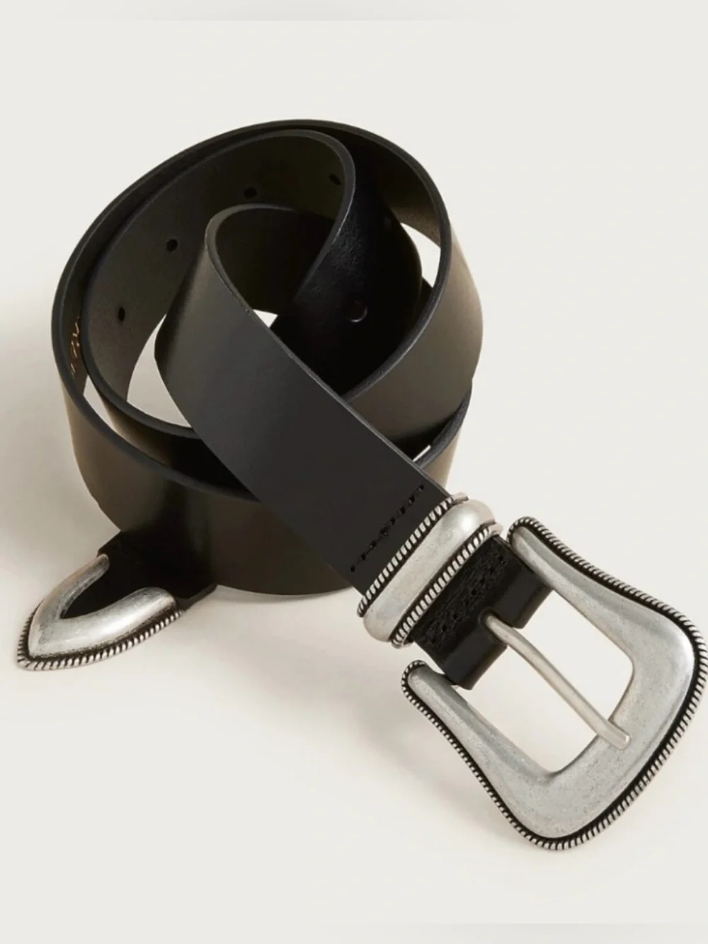 J. CREW Western buckle belt in Black Leather Size S CR829
